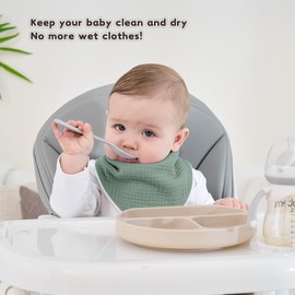 Susurration Susurration Muslin Baby Drool Bibs 10Pack Soft Triangular Adjustable Bandana Bibs for Unisex Baby Girls & Boys