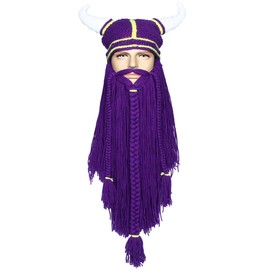 LUTICELI Beard Hats Funny Beanie Hat Handmade Knit Wig Hat Beard Facemask