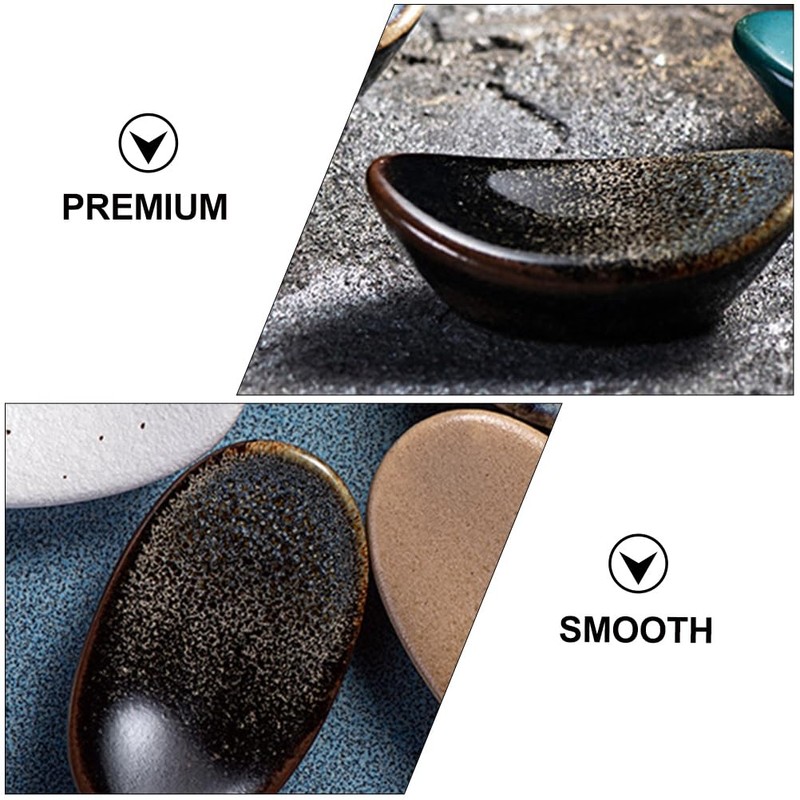 Housoutil Chopstick Rests Holders Ceramic, 2PCS Japanese Spoon Rest, Mini