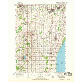 YellowMaps Sheboygan Falls WI topo map, 1:62500 Scale, 15 X 15 Minute, Historical, 1954, Updated 1970, 21.21 x 17.33 in - Polypropylene