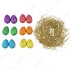 Easter Decorations 12 Colour Glitter Eggs & Straw Bonnet Parade