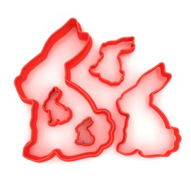 Custom Cutters Rabbit Shape Cutters | Set of 5 Plastic Cutter for Baking, Fondant, Clay, Pastry, Icing, Jewellery, Easter Bunny (1.5/2/3/5/8CM)