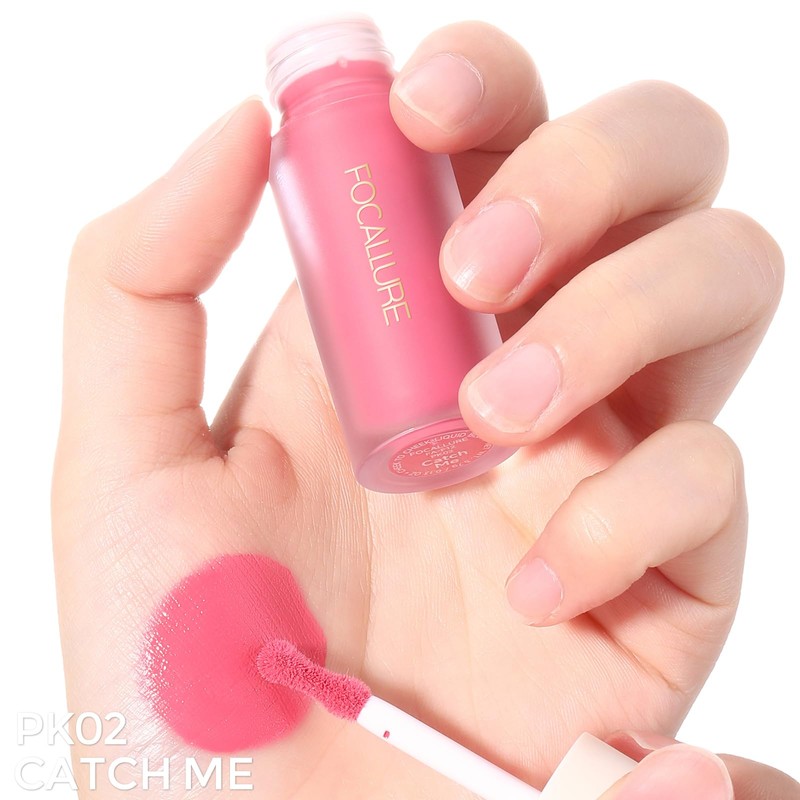 FOCALLURE Silky Cream Liquid Blush,Leaving a Matte Dewy Makeup Look,Easy