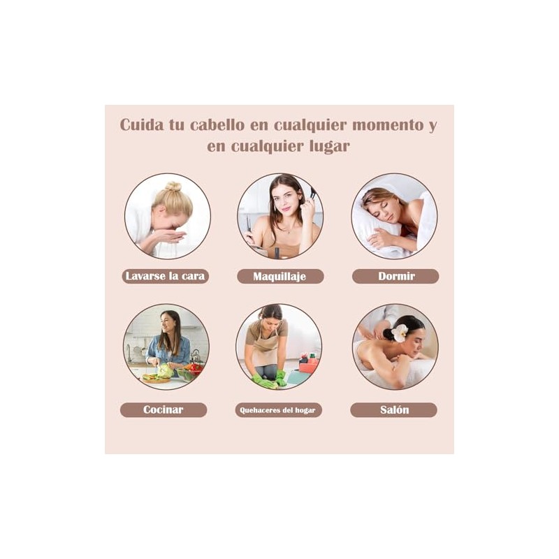 4 Pcs Sombrero de Satén para Dormir,Gorro Rizado Ajustable |