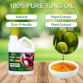 NetLea Pure Tung Oil for Wood Finishing,Zero VOC for Furniture & Countertop,100% Pure for Indoor & Outdoor Unfinished Bare Wood, Furniture,Floors etc (Tung Oil, 17OZ)