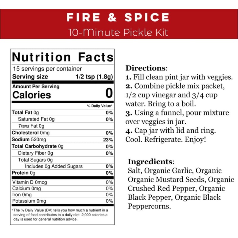 Pearl and Johnny 10-Minute Pickle Kit Fire & Spice