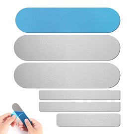 6pcs Under Cabinet Light Magnetic Strip, 3 Sizes Metal Magnet Sticky for Cabinet Light Strong Adhesive Backing Household Magnetic Stickers for Cabinet Lights Parking Number Plate (2 Styles)