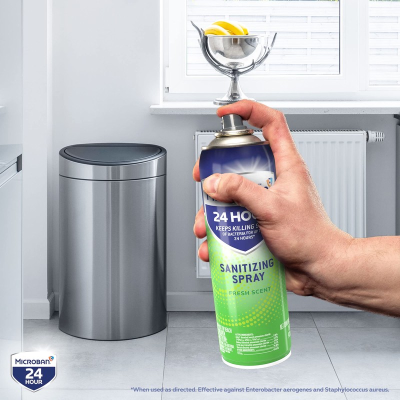 MICROBAN Disinfectant Spray, 24 Hour Sanitizing and Antibacterial Spray, Sanitizing