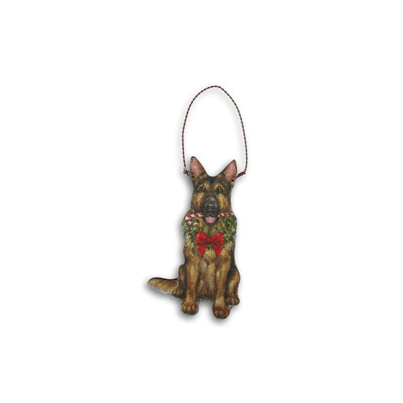 German Shepherd with Wreath Ornament