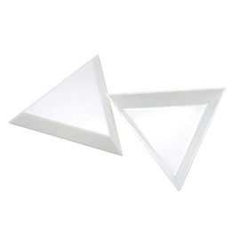AUEAR, Bead Sorting Trays Plastic Nail Art Plates for DIY Art Craft Jewelry Project (White, 30 Pack Triangle Tray Shaped)