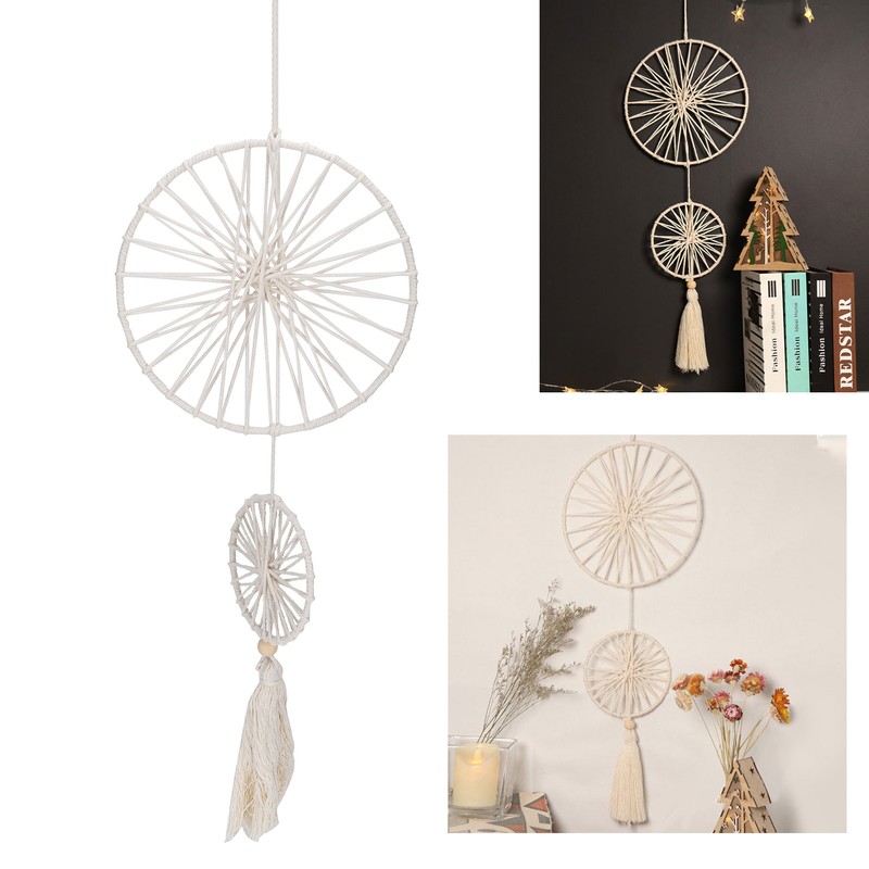 Double Ring Dreams Catcher Bohemian Style Decorations Wall Hand Made