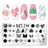 6pcs Nail Art Stamping Plates Set Manicuring Accessories Butterfly Leaves