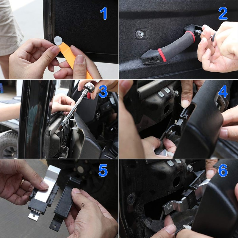 CHEYA Aluminum Alloy Car Interior Door Handle Decoration Cover For