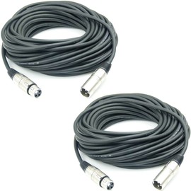 Adam Hall Cables K3MMF1500 Microphone Cable XLR Female to XLR Male DMX Audio Cable 3-Pin (15 m, Black, 2) Pack of 2