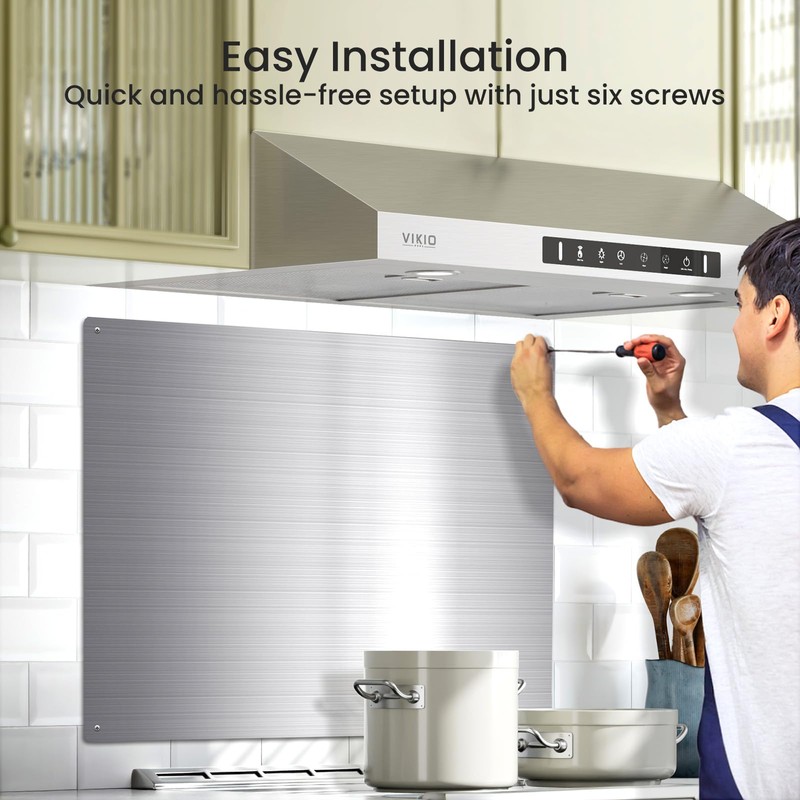 30" x 24" Stainless Steel Backsplash - Backsplash for Kitchen