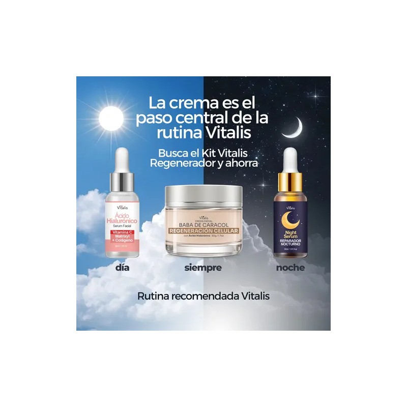 Crema Facial Baba De Caracol Vitalis Antiarrugas Y Manchas