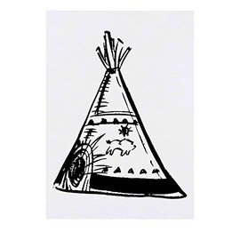 'Tipi - Teepee' Temporary Tattoo - Water Resistant, Skin-Safe, Non-Toxic Transfer (TO00019196)