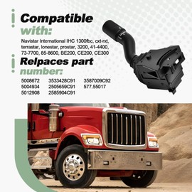 Turn Signal Combination Switch Fits for Navistar International IHC 1300fbc cxt-rxt terrastar lonestar prostar 3200 41-4400 73-7700 85-8600 Replace 577.55017 3587009C92 3533428C91 2505659C91 2585904C91