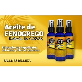 Aceite de Fenogreco Natural Redondea tus curvas! Kit de 6 botellas de 60ml cada una. Altamente hidratante, absorción inmediata. Reafirmante, masajes para aumento
