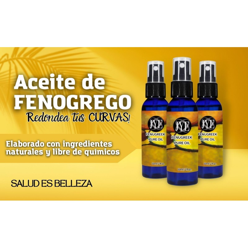 Aceite de Fenogreco Natural Redondea tus curvas! Kit de 6