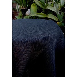 POSHNPRETTY Square Burlap Tablecloth, 60"x60", Black