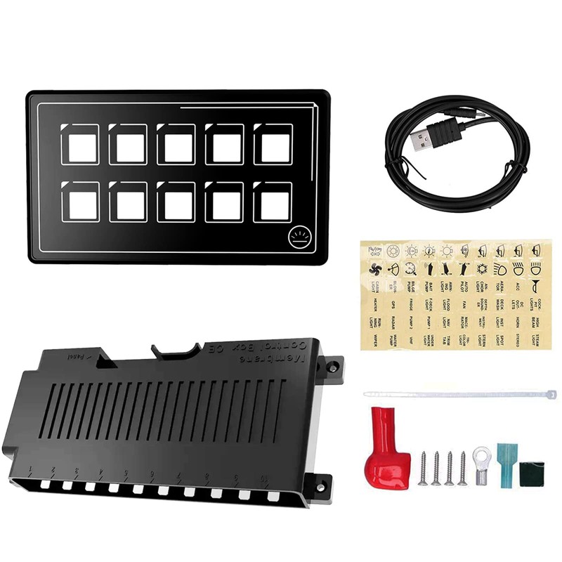 AMOMD 10P Membrane Control Switch Panel with Bluetooth APP Control