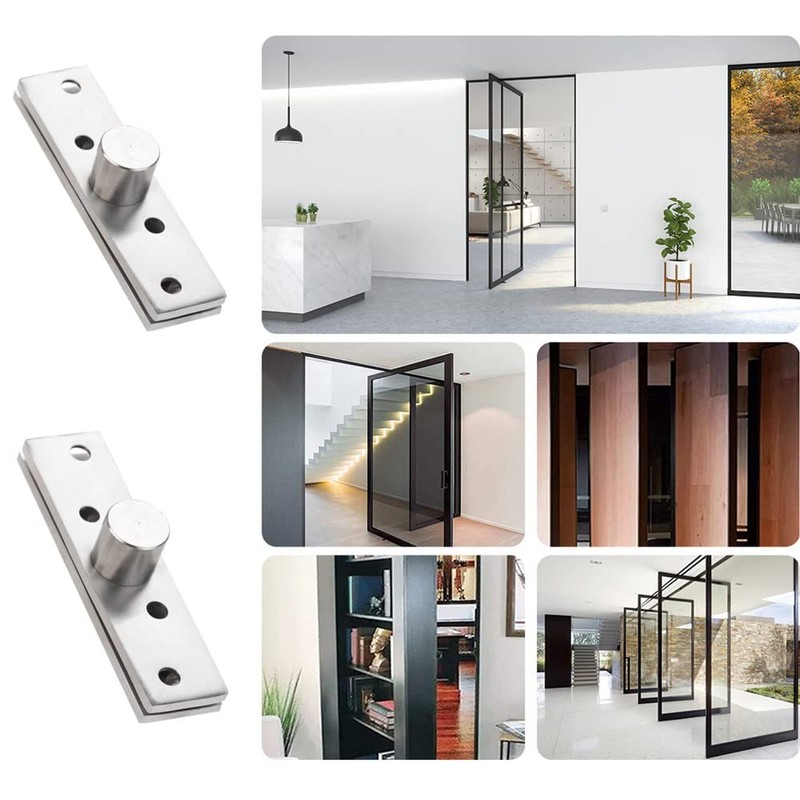2 Pcs 360° Door Pivot Hinge,Stainless Steel Rotation Hidden Door