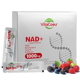 1000mg NAD+ Suplemento líquido para hombres y mujeres | NAD Resveratrol, ribósido de nicotinamida y PQQ, CoQ10, ALA, Boost Energy Focus, DNA Repair & 
