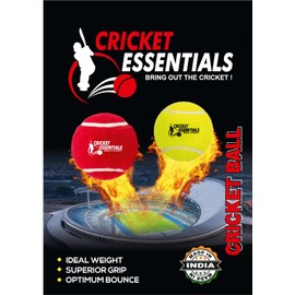 Cricket Essentials Tennis Balls, Heavy, Yellow, Pack of 6
