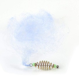 Nylon Fishing Cast Mesh, Durable Copper Feather Fishing Net with Luminous Beads Accessories for Night Fishing Multilayer Spring Fishing Net with Luminous Beads for Swarm River (8 Mesh)