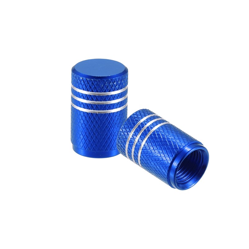 X AUTOHAUX 5pcs Blue Car Bike Tire Valve Stem Cap