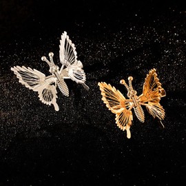 12 Pcs 3D Moving Butterfly Hair Clips Small Metal Butterfly Hair Barrettes Cute Butterflies Hairpins Clamps Elegant Butterfly Hair Accessories with Tassel Silver