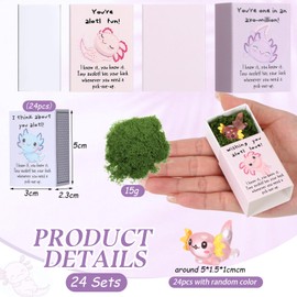 Wettarn 24 Sets Employee Appreciation Gifts Bulk Christmas Inspirational Gifts for Coworker Mini Luminous Resin Axolotl Emotional Support Gifts for Staff Office Coworker Colleague Team