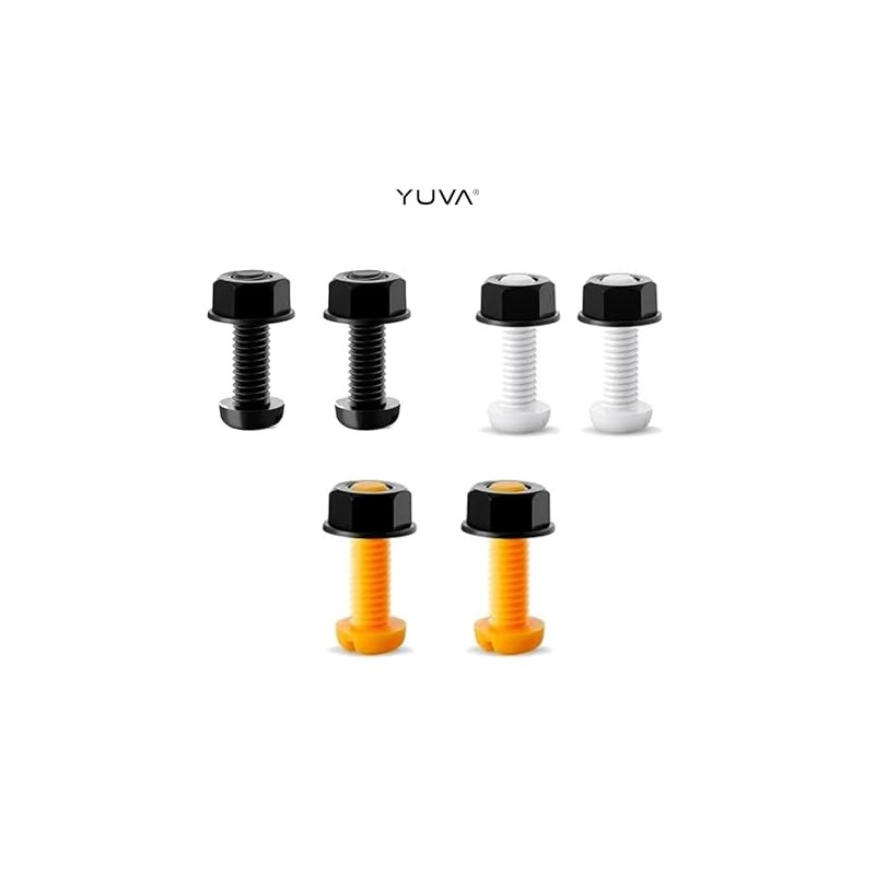 YUVA Car Number Plate Screws and Nuts Kit, 6 Sets