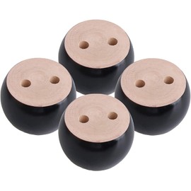 Metany 4 Pack Round Wooden Furniture Feet 2" Tall Replacement Legs for Furniture Dresser Sofa Cabinet Couch Replacement Legs Black
