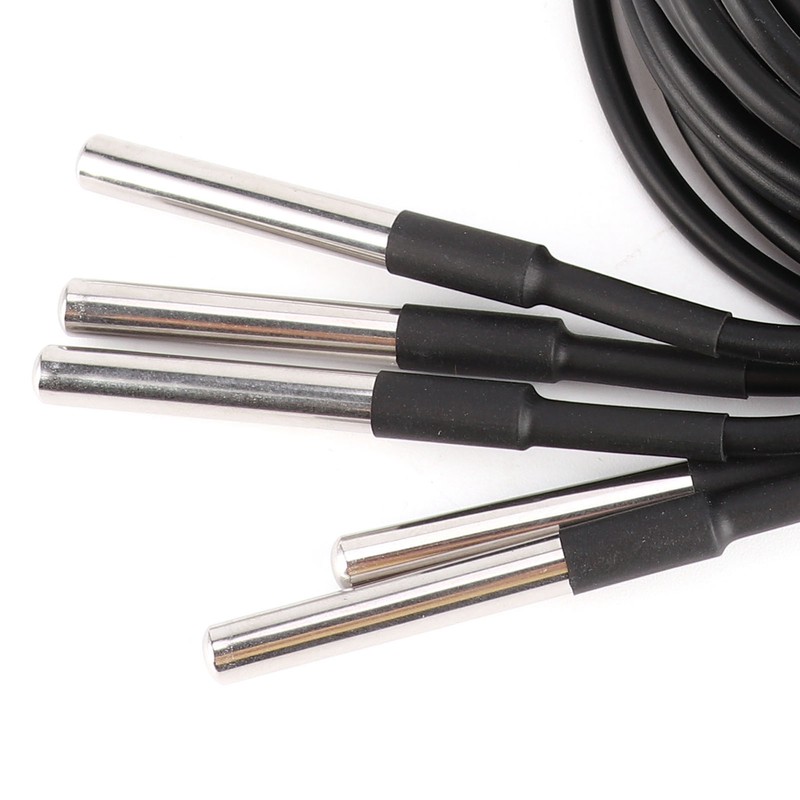 5Pcs Temperature Probe Sensor Stainless Steel Waterproof Cable Thermometer