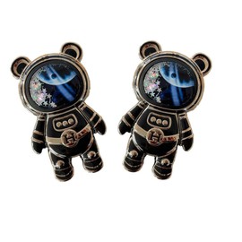 2Pcs Black Cute Phone Stand Holder,Cell Phone Hidden Kickstand, Astronaut Phone Holder, Adjustable Tablet Phone Ring Stand with 3D Moving Star Sequins, Gift for Women Cell Phone Stands Accessories