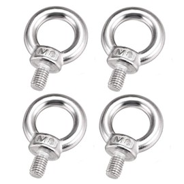SyiXute 4 Pcs Lifting Eye Bolt M8,304 Stainless Steel Lifting Ring Eye Bolts,Male Thread Lifting Ring Eye Bolt for Living Lifting and Various Engineering Lifting Equipment (M8 x 13 mm)