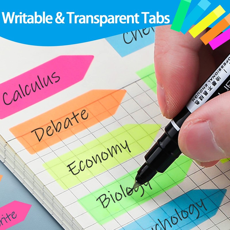 LLYJOYE 1500x Index Tabs, Rectangle & Arrow Sticky Notes Flags,