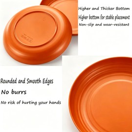 YUNSHENGFANGDM Wheat Straw 9 Inch Dinner Plates, 4 Pack Sturdy Plates Set, Lightweight & Shatterproof, Microwave Safe Dishwasher Safe for Elderly Person, Orange