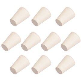 uxcell White Tapered Shaped Solid Rubber Stopper for Lab Tube Stopper Size 000 10Pcs