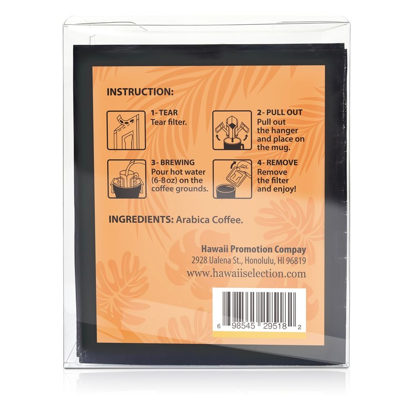 Hawaii Selection/Hawaiian Special Blend/Medium Roast/Single Serve/Pour Over Coffee/Drip Coffee/ 5