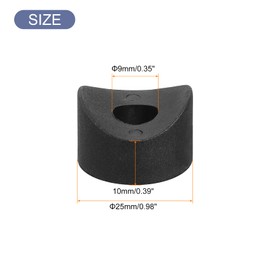 uxcell 16Pcs Plastic Round Washers, 9mm x 25mm x 10mm Black PE Concave Washer Spacer Hardware Machine Fastener for Round Tube Fixing