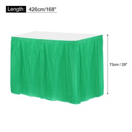 sourcing map Dark Green Plastic Table Skirts,29 in x 14 Ft Table Covers