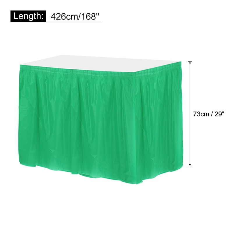 sourcing map Dark Green Plastic Table Skirts,29 in x 14
