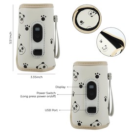 SNOWIE SOFT® Funda Calentadora de Biberones con Pantalla LCD, Manga Aislada con Temperatura Ajustable y Carga USB