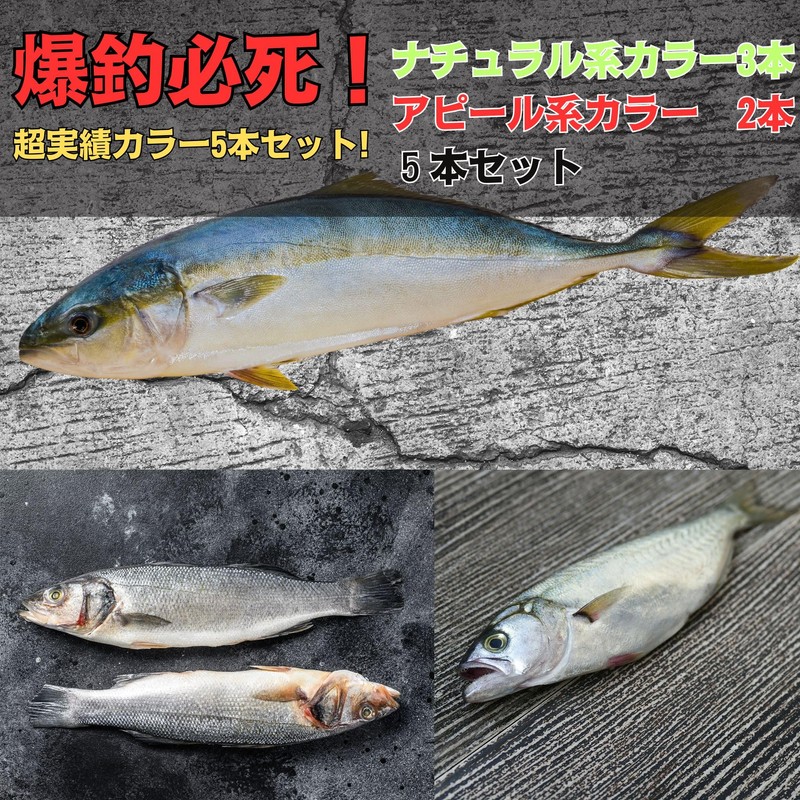 bath&bath Seabass Lure Set, Sinking Pencil, 2.9 inches (75 mm),