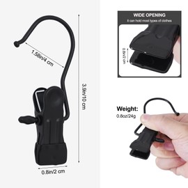 BEWISHOME 50 PCS Boot Hangers for Closet, Laundry Hooks with Clips, Boot Hanging Hold Clip, Clothes Pins, Space Saving Portable Travel Hangers Clip, Jeans, Tall Boots, Towel, Black FYC50B