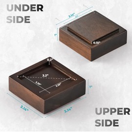 FASONLA Bed Risers, Furniture Risers (Set of 8) Lifts Height 1", 2", 3" or 4", Solid Natural Wood Risers, Non-Slip Recessed Hole to Heavy Bed/Furniture (Walnut Color)