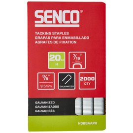 SENCO H06BAAPR 3/8" 20 Gauge 7/16" Crown Tacking Staples, Galvanized Finish 1,000 Count Pack